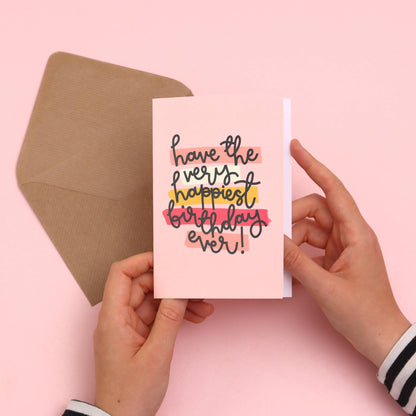 Oh, Laura - Greeting card - 'have the happiest birthday ever'