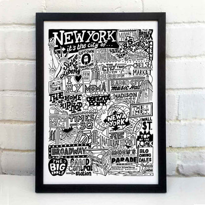 Sketchbook Design - New York City Landmarks It's The City Of Art Print