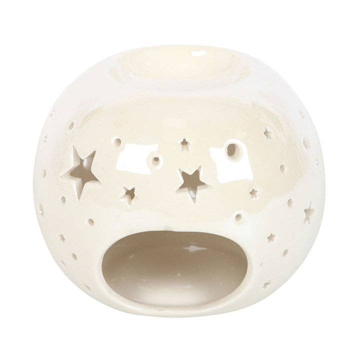 White Iridescent Star Oil Burner and Wax Warmer -birthday gift, mothers day gift