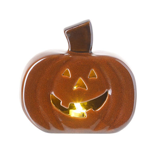 Heaven Sends - DARK ORANGE CERAMIC LIGHT UP PUMPKIN