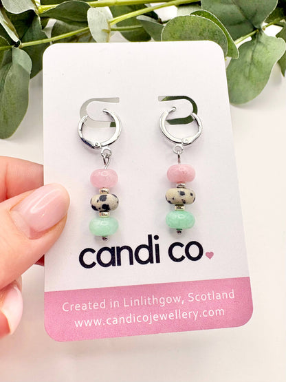 Candi Co Jewellery - Pastel Candy Huggie Hoop Earrings - Silver-Plated