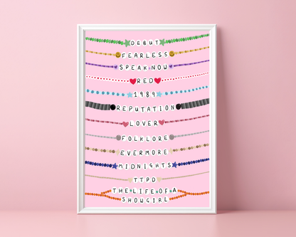 Danni Boden Designs - Album Friendship Bracelets - Taylor Swift Print - SHOWGIRL