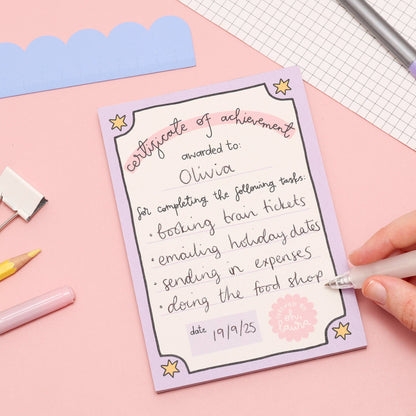 Oh, Laura - A6 Notepad - Certificate