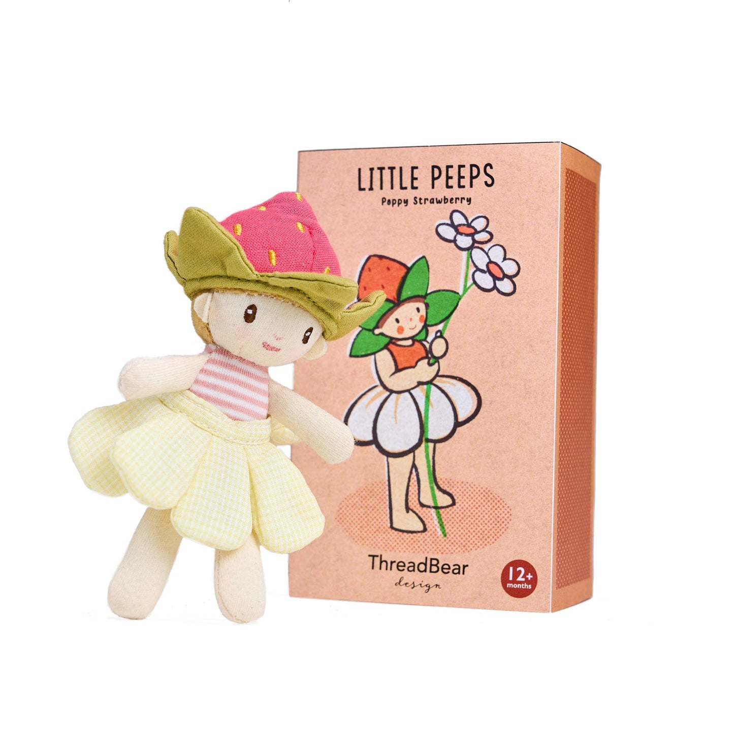 ThreadBear Design UK/EU - ThreadBear Little Peeps Poppy Strawberry -Matchbox doll 12cm
