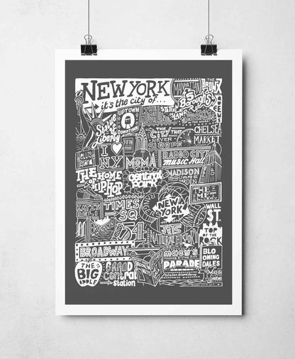 Sketchbook Design - New York City Landmarks It's The City Of Art Print