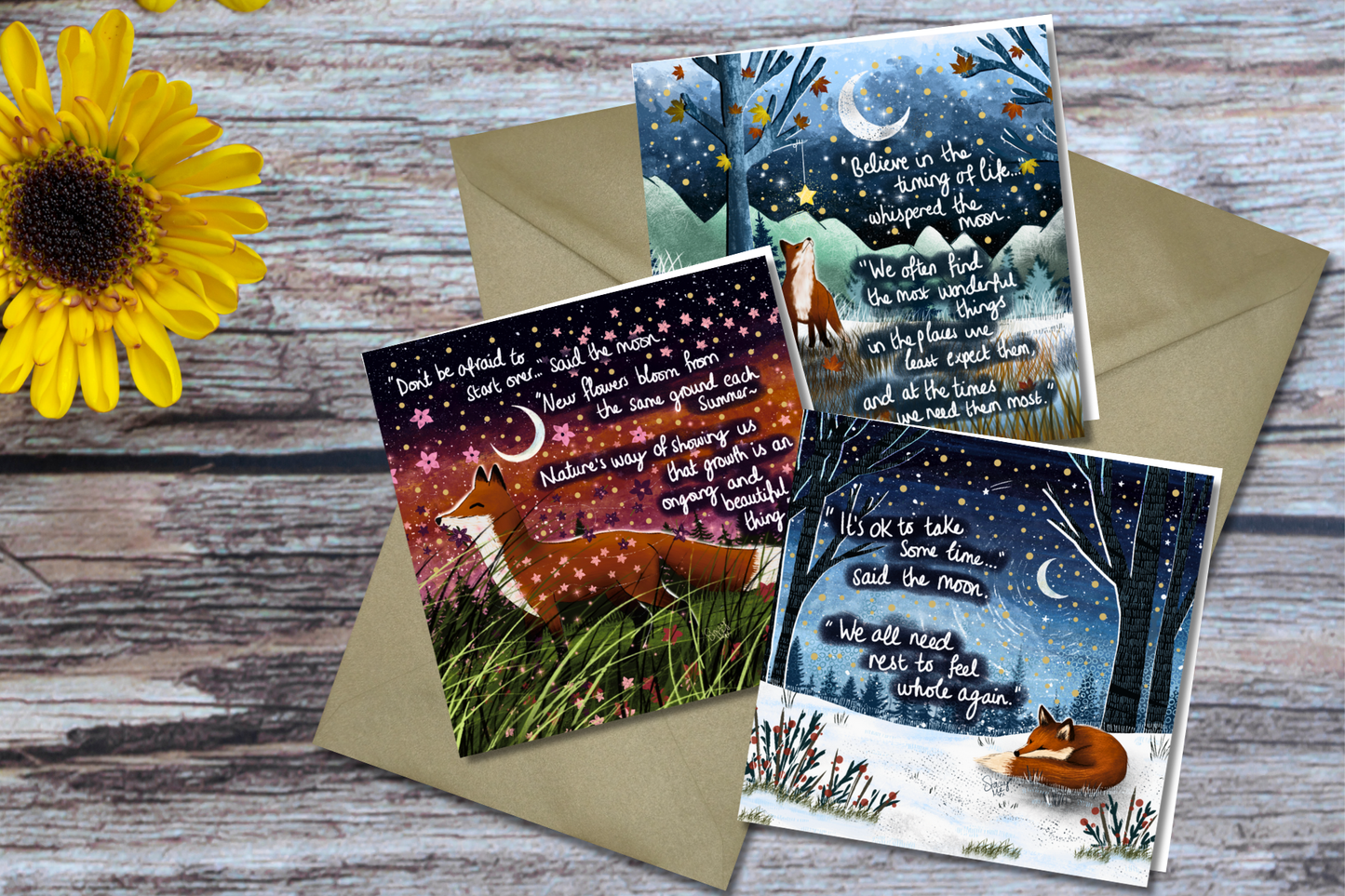 Fox Under The Moon - 'Grief' - Greeting Card From Fox Under The Moon