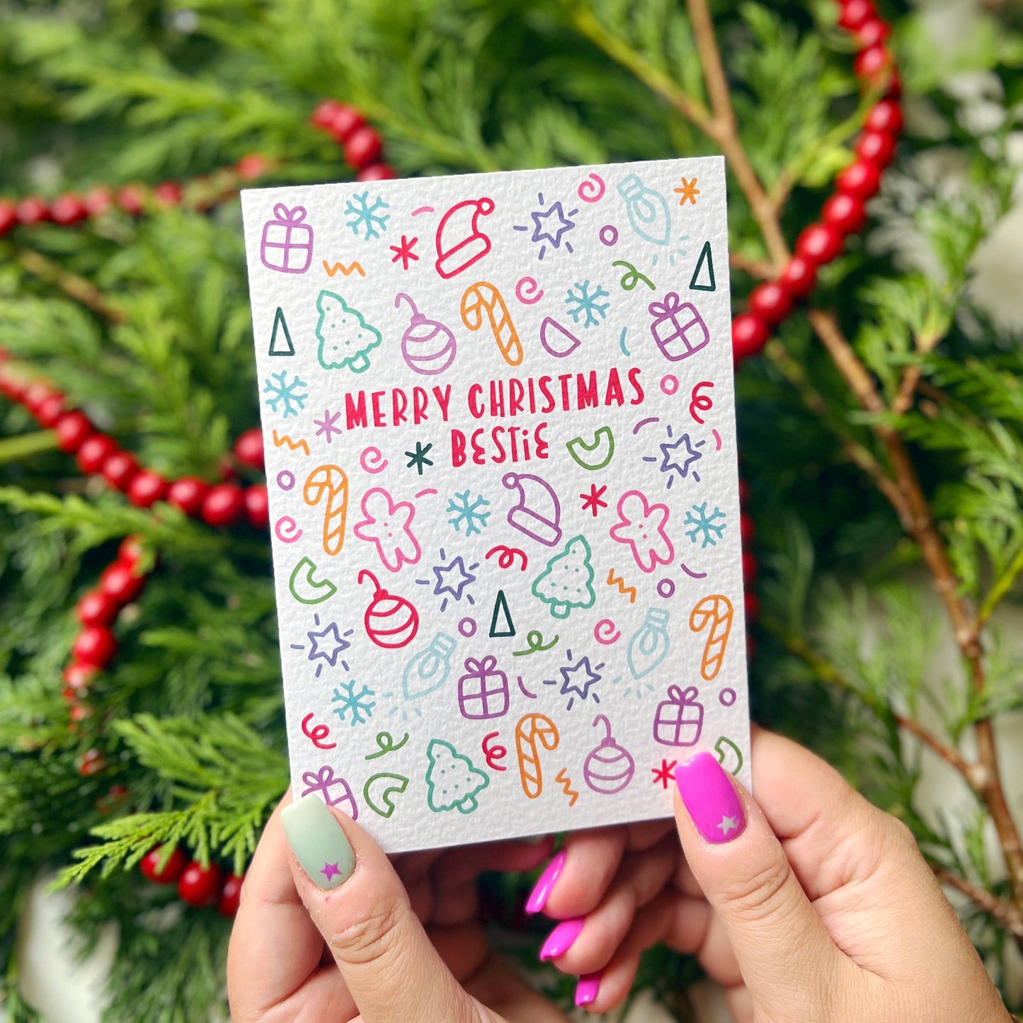 Xoxo Designs by Ruth - Christmas 'Merry Christmas Bestie' Card