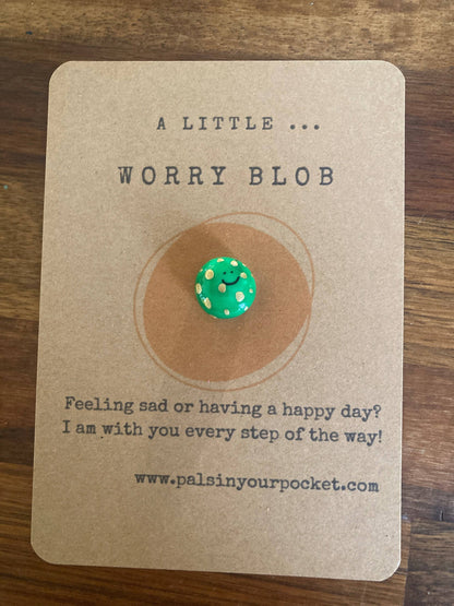 Pals in your Pocket - Anxiety Relief Painted Worry Pebble with Greeting Card