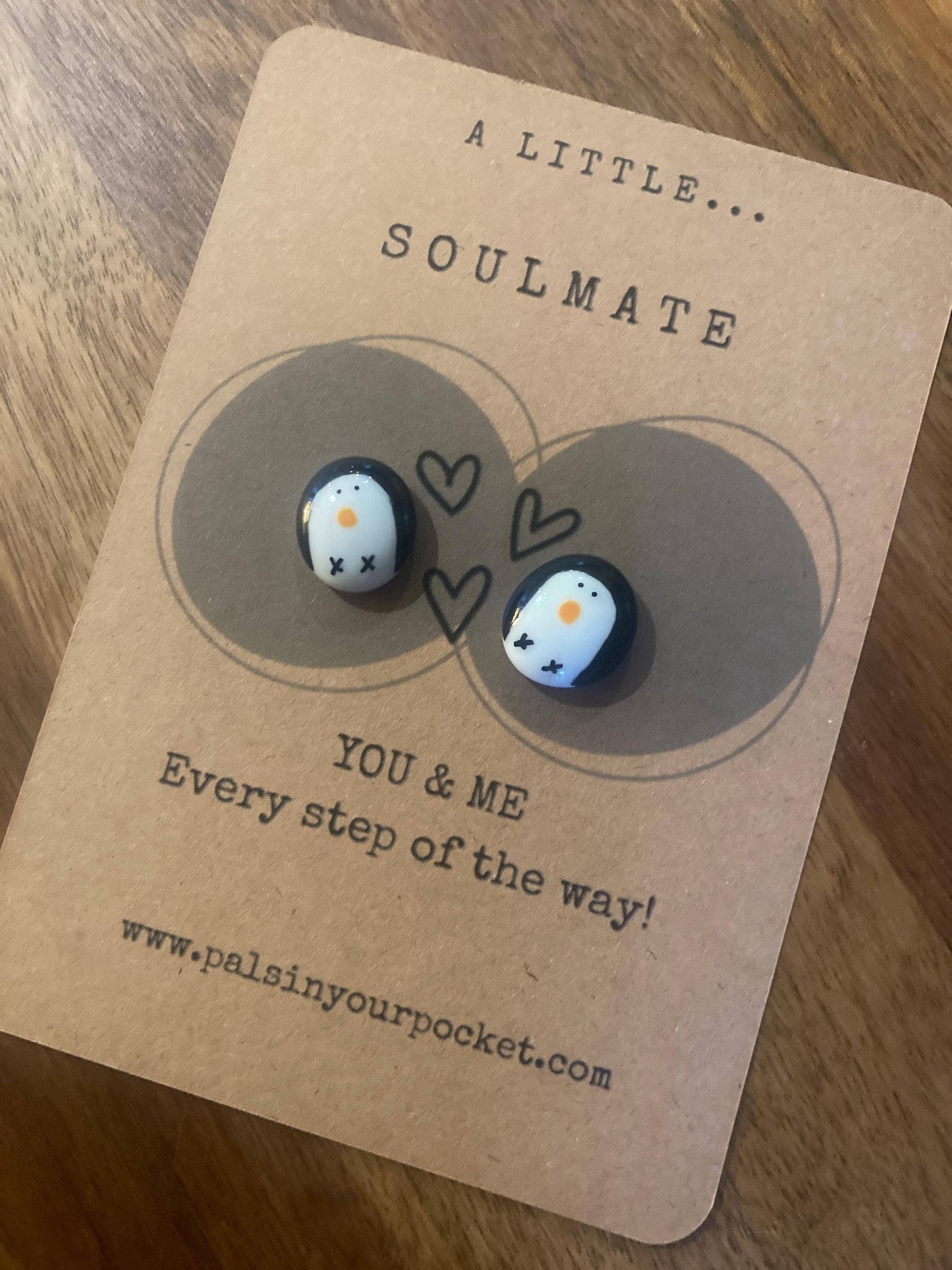 Pals in your Pocket - Penguin Pebbles Set. Couples Gift. Best Friends Gift. 