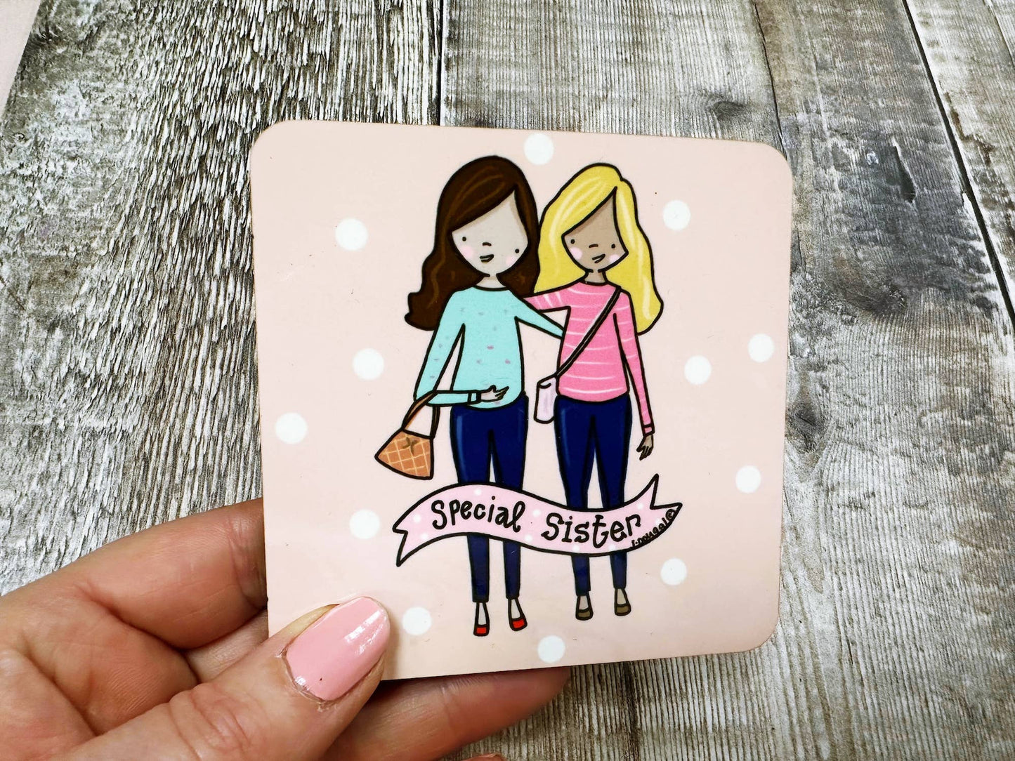Little Heart - Special Sister Square Melamine Coaster 