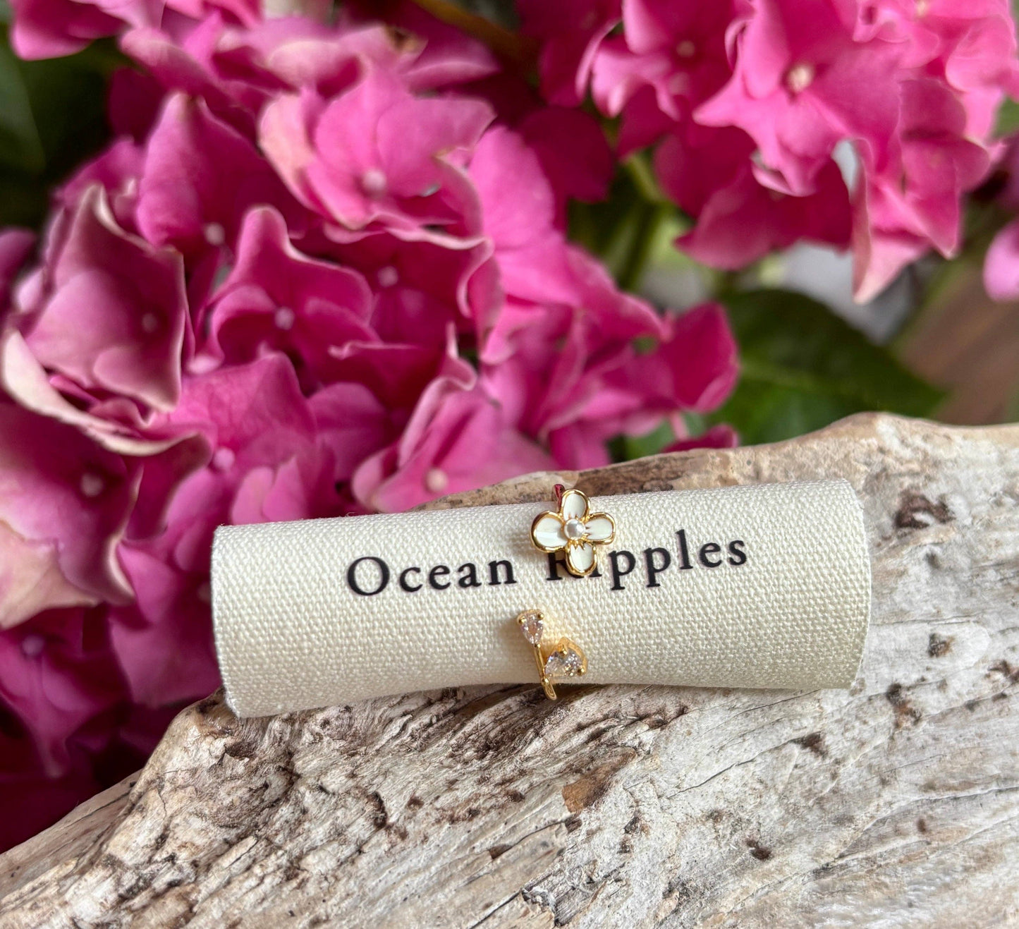Ocean Ripples - 14ct Gold Plated Golden Bloom Open Ring