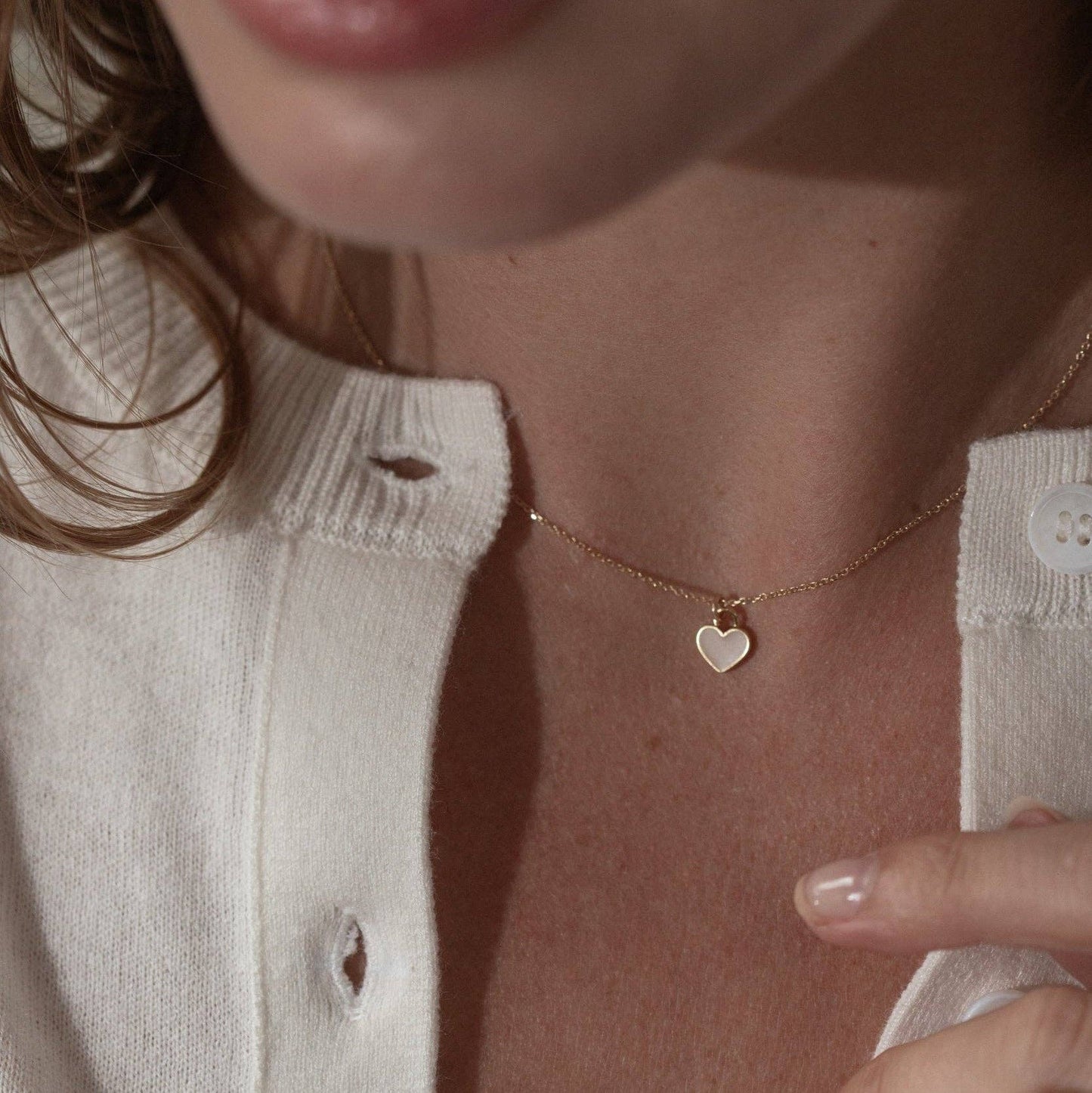 One & Eight - Latte Heart Necklace
