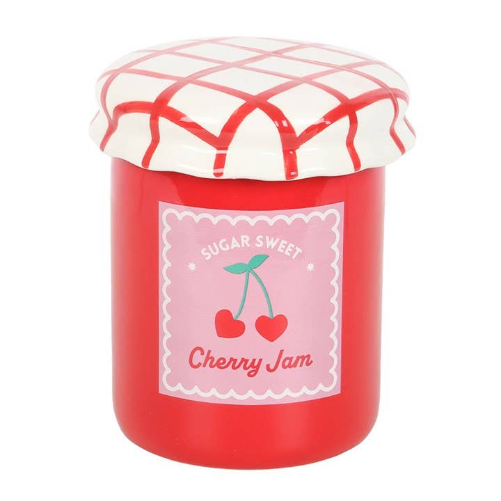 Cherry Jam Jar Oil Burner and Wax Warmer - valentines gift, birthday gift, mothers day gift