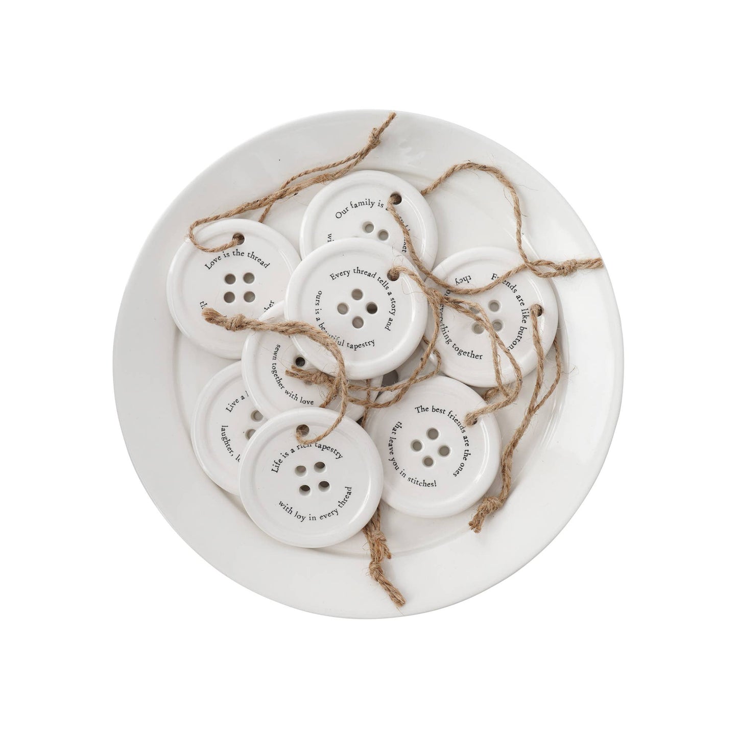CGB Giftware - Send With Love 8 Assorted Button Hangers In Dish