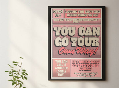 Blue Iris Designs Co - Go your own way Music Inspired print