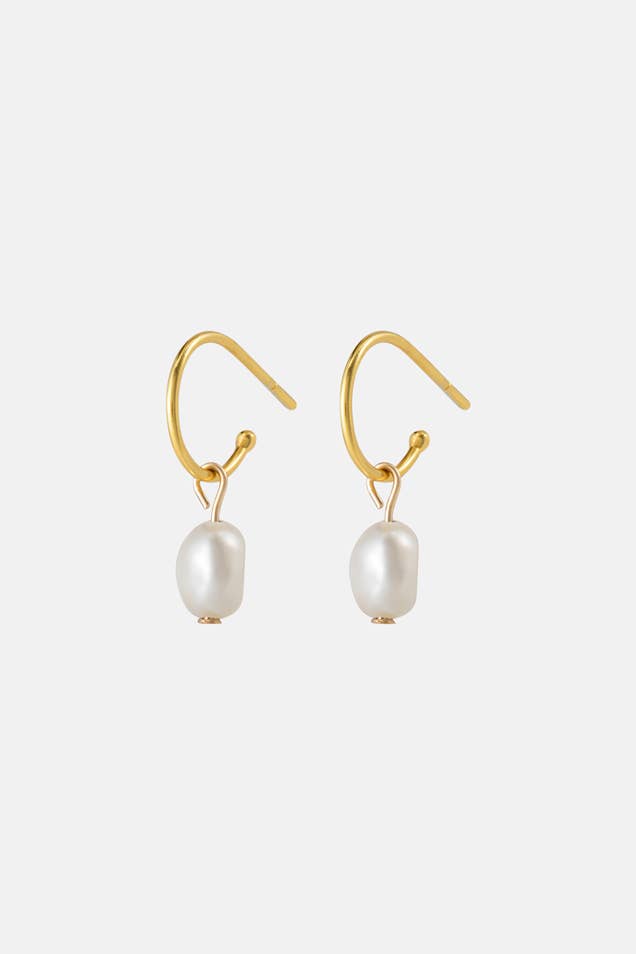 One & Eight - Gold Pearl Drop Studs