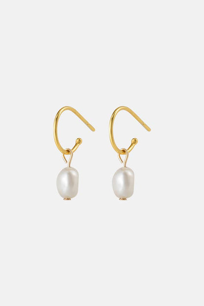 One & Eight - Gold Pearl Drop Studs