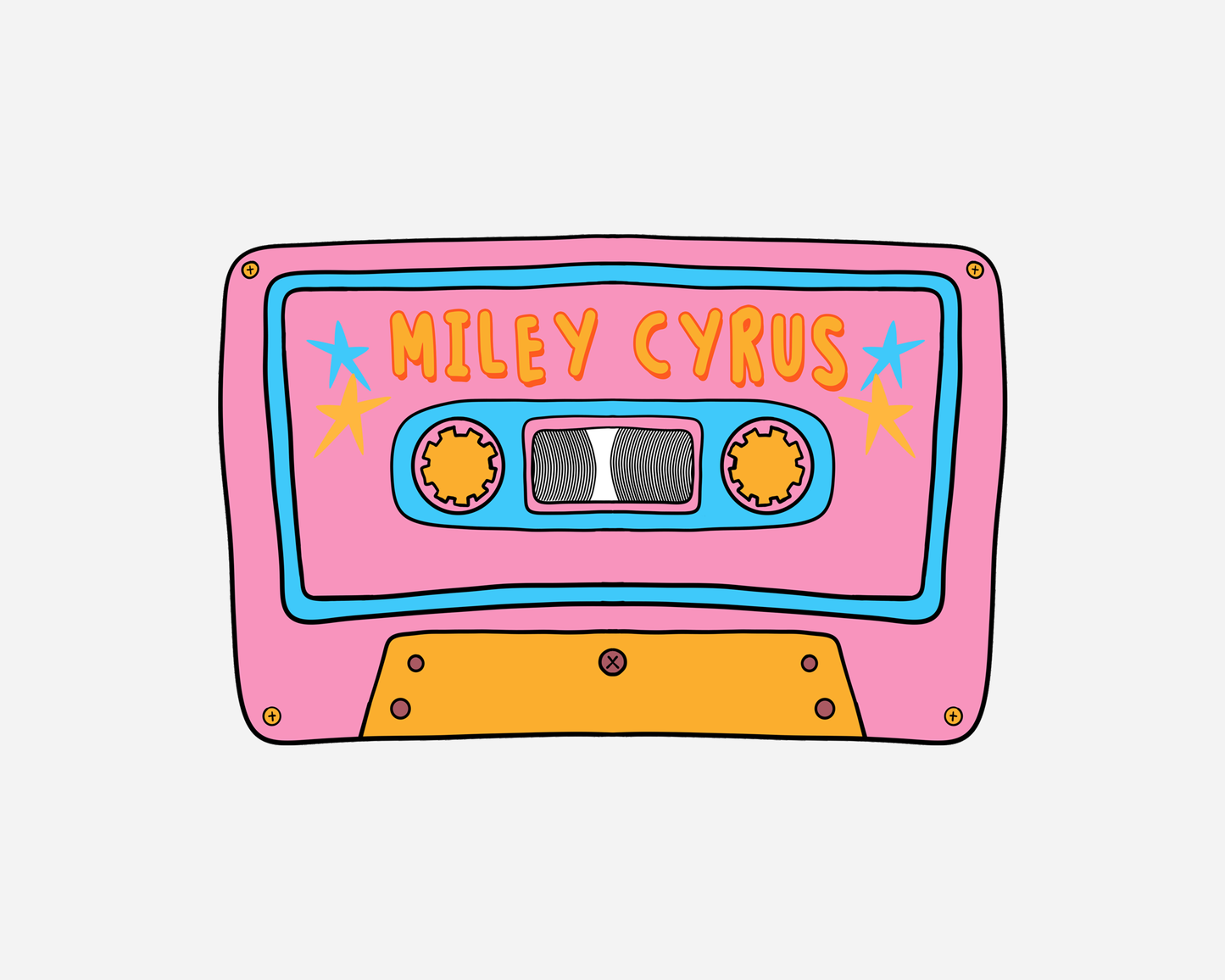 Danni Boden Designs - Miley Cyrus Cassette Tape Sticker