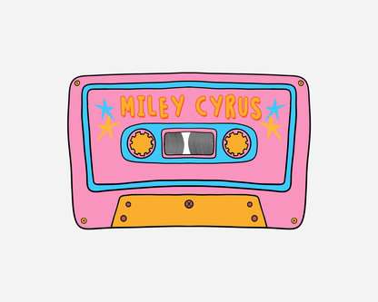 Danni Boden Designs - Miley Cyrus Cassette Tape Sticker