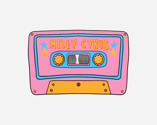 Danni Boden Designs - Miley Cyrus Cassette Tape Sticker