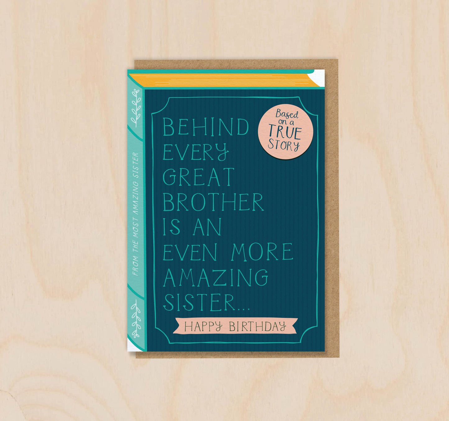 Two For Joy Illustration - Behind Every Great Brother is an Amazing Sister Card
