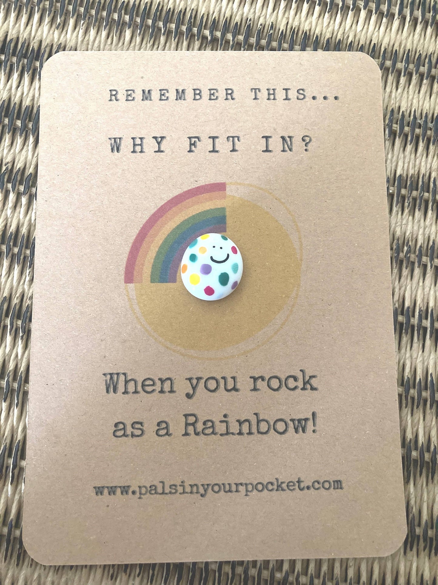 Pals in your Pocket - Rainbow Charm Pal Anxiety Comfort Worry Rock