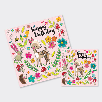 Rachel Ellen Designs - Jigsaw Card - Birthday Woodland Friends
