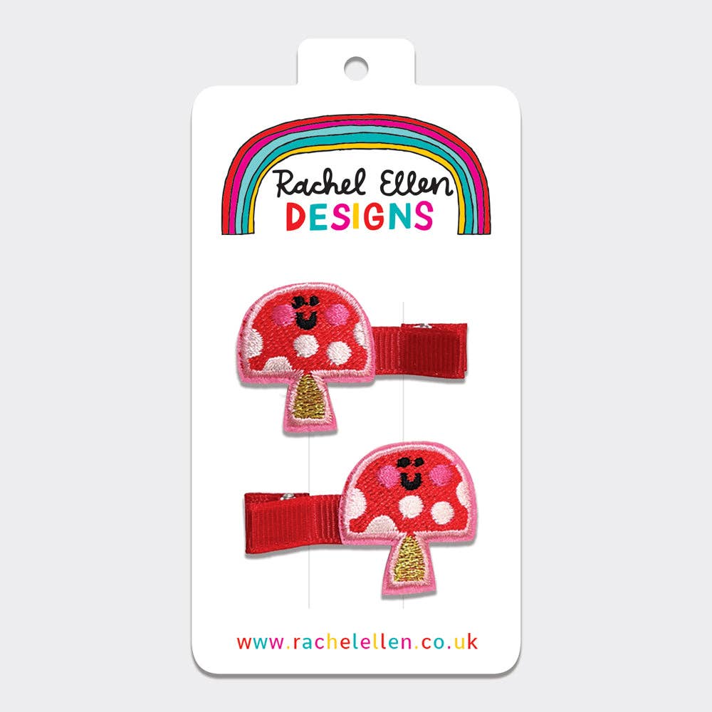 Rachel Ellen Designs - Kid’s Hair Clips - Toadstools (Set of 2)