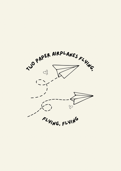 Blue Iris Designs Co - Two paper airplanes flying Taylor Swift inspired print