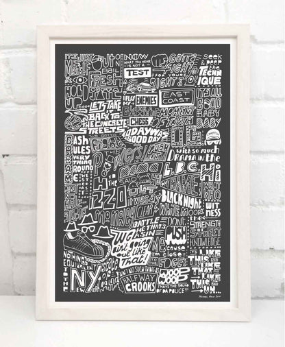 Sketchbook Design - The History of Rap Hip Hop Music Print