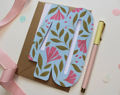 Ellice Owens Designs - 40th Birthday Card for Her – Floral Cutout 40 Card