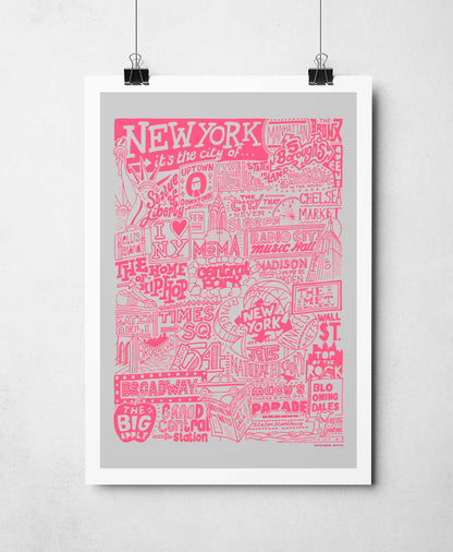 Sketchbook Design - New York City Landmarks It's The City Of Art Print