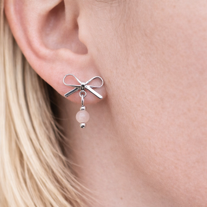 Candi Co Jewellery - Pastel Gemstone Bow Stud Earrings