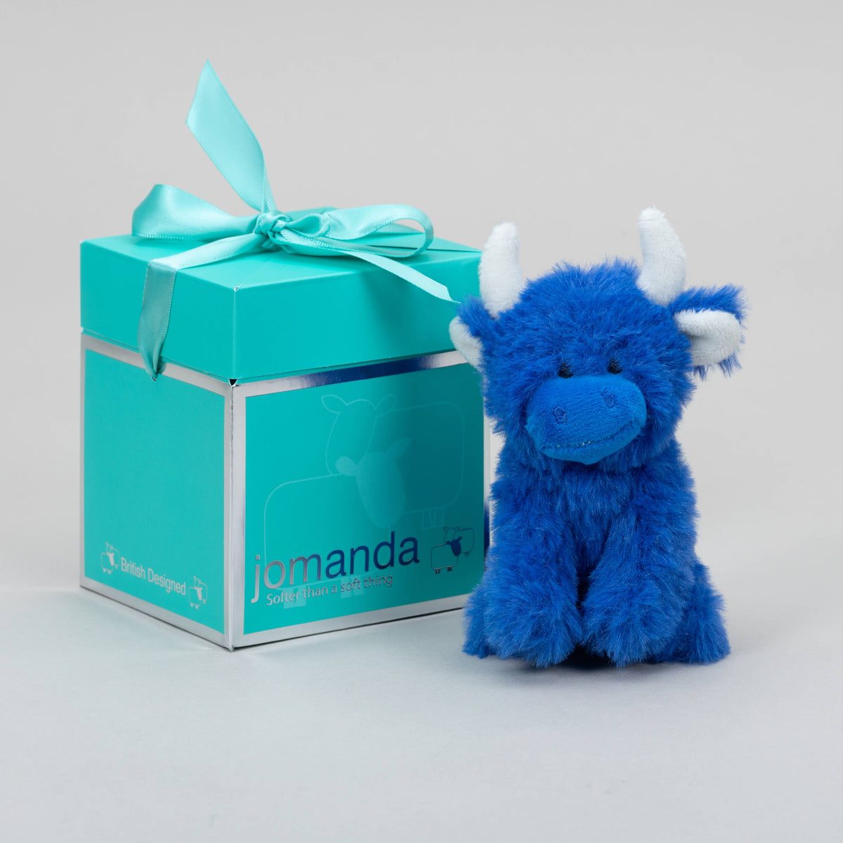 Jomanda Soft Toys & Accessories - UK Based - Dark Blue Mini Highland COOllectible Cow Plush Toy