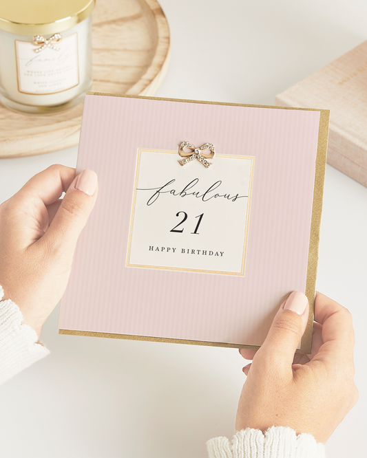 Hearts Designs - Fabulous 21 Happy Birthday, Embellished Greetings Card