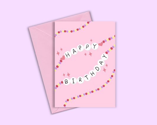 Danni Boden Designs - Happy Birthday Friendship Bracelet - Card  - Taylor Swift