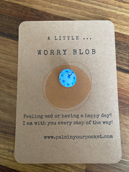 Pals in your Pocket - Anxiety Relief Painted Worry Pebble with Greeting Card