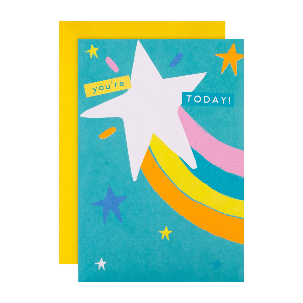 Hallmark - Kids' Birthday Card with Rainbow Star & Stickers