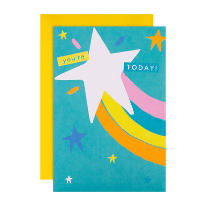 Hallmark - Kids' Birthday Card with Rainbow Star & Stickers