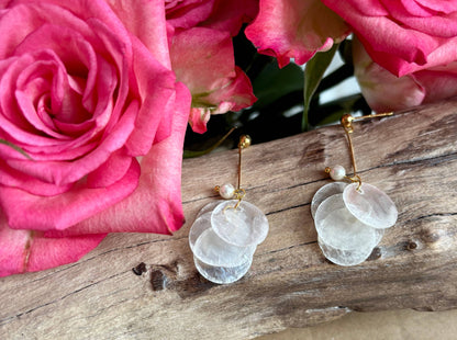 Ocean Ripples - 14ct Gold Plated Shell Disc Earrings