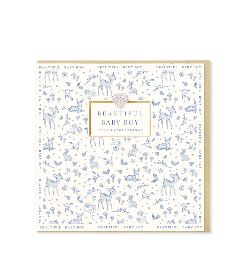 Hearts Designs - Beautiful Baby Boy, Greetings Card