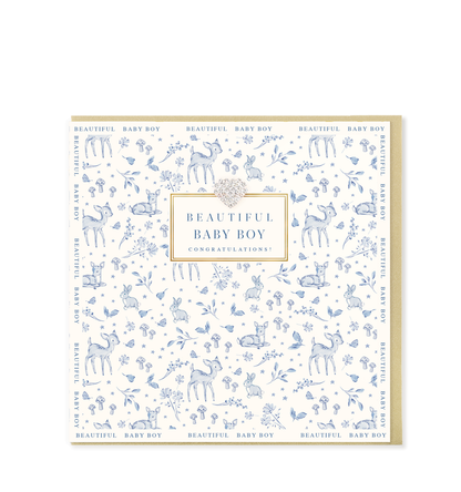 Hearts Designs - Beautiful Baby Boy, Greetings Card