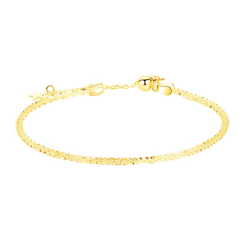 White Leaf - Star Drop Cluster Chain Bracelet in Gold