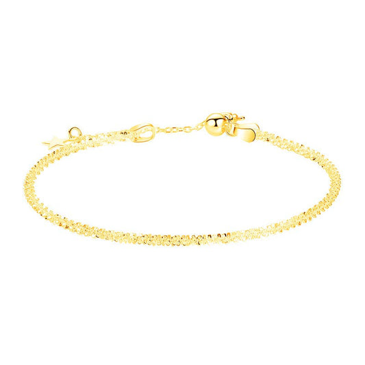 White Leaf - Star Drop Cluster Chain Bracelet in Gold