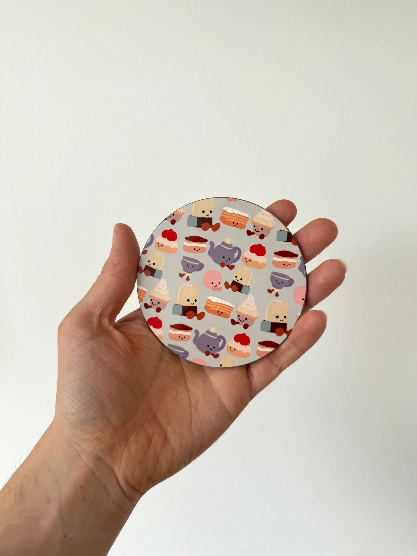 Gallerybylara - Afternoon Tea coaster. Handmade. Collectables. Cuddly toy