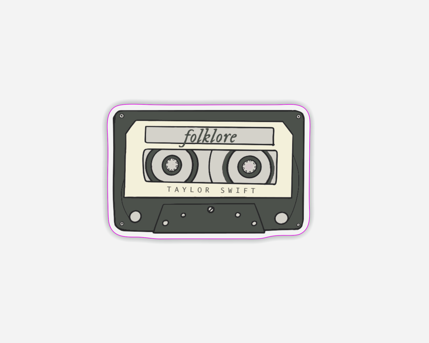 Danni Boden Designs - Folklore Album Inspired Cassette Tape Sticker - Taylor Swift