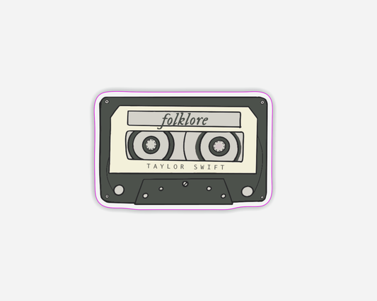 Danni Boden Designs - Folklore Album Inspired Cassette Tape Sticker - Taylor Swift