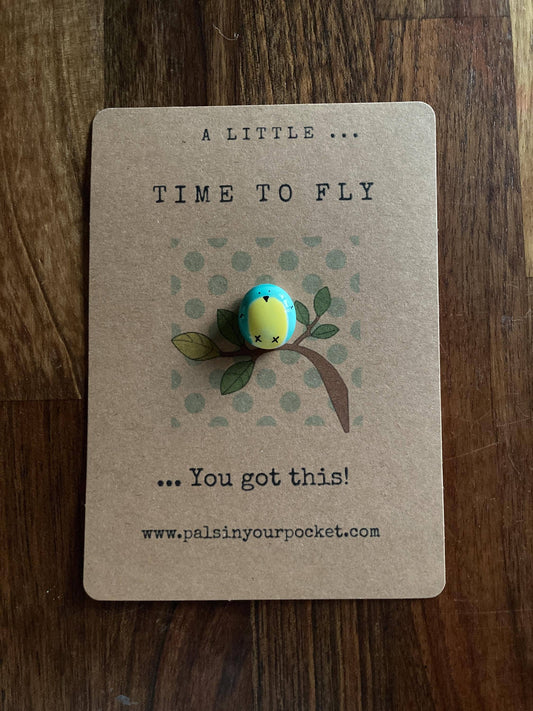 Pals in your Pocket - Positive Pocket Pebble - Bird, New Beginnings, Hope Art