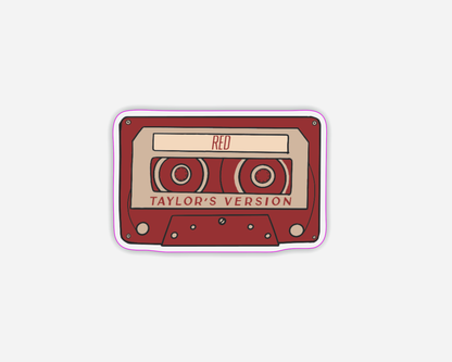 Danni Boden Designs - Red Album Inspired Cassette Tape Sticker  - Taylor Swift