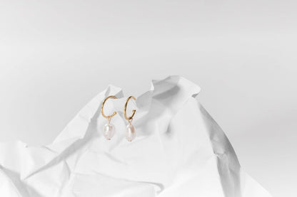One & Eight - Gold Pearl Drop Studs